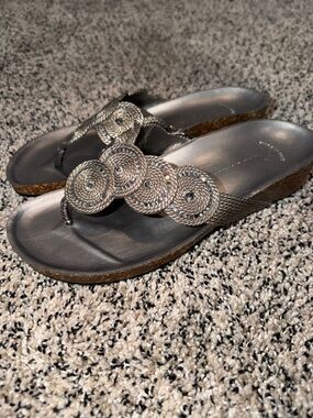 Andrea E Michele Silver Sandals Women’s Size 6.5